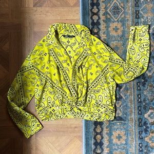 Zara Chartreuse Top